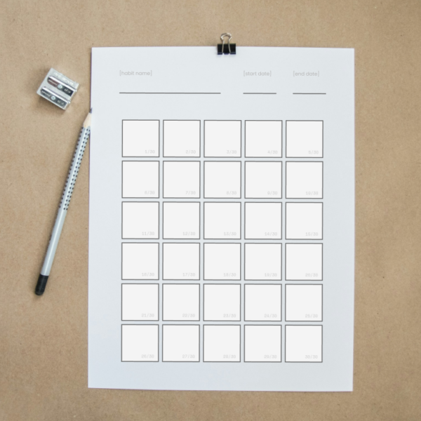 [FREE] A4 Printable Habit Tracker - 30 Days - Image 2